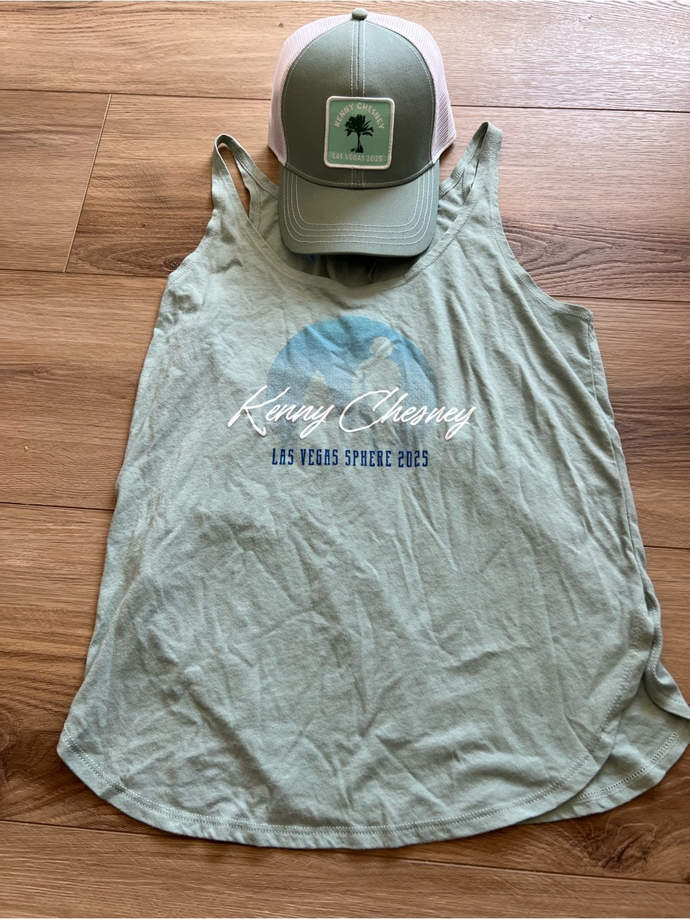 Kenny Chesney Sphere 2025 green large tank top shirt and new hat set